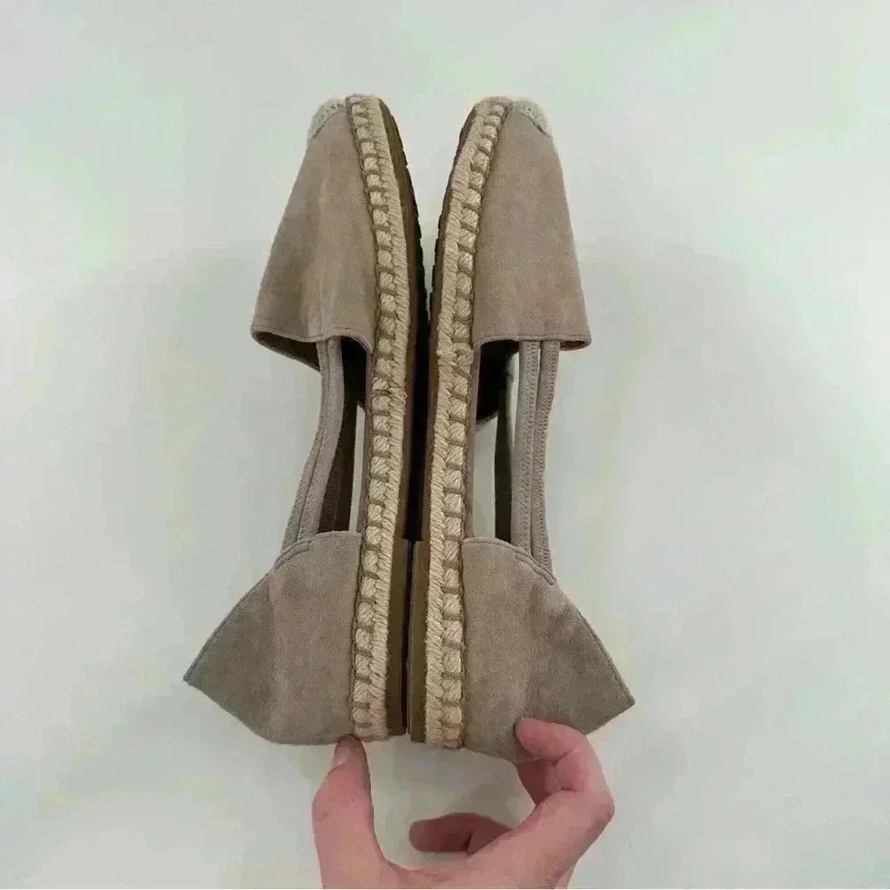 New Adam tucker flats Patton14 size 9 beige suede dorsay crocheted Espadrilles